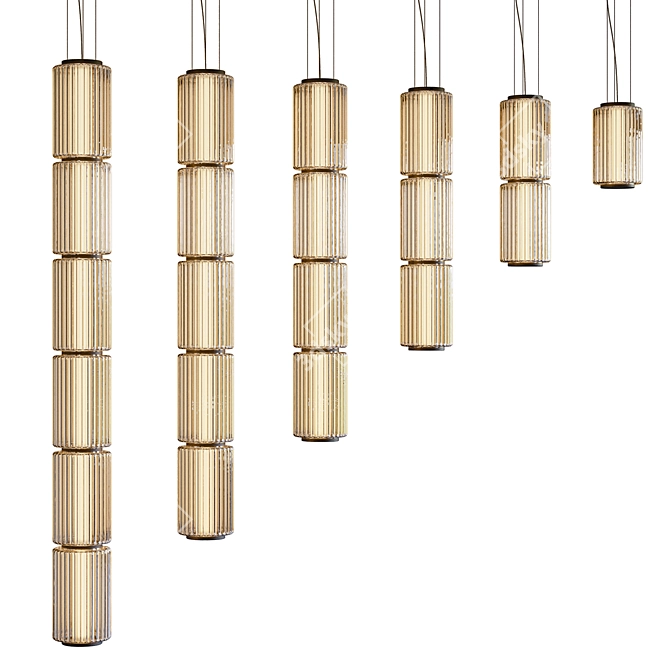 Column Pendant Light Fixture: Symmetry & Elegance 3D model image 4