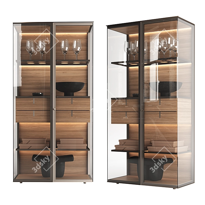 Luxury Rimadesio Aliante Display Cabinet 3D model image 1