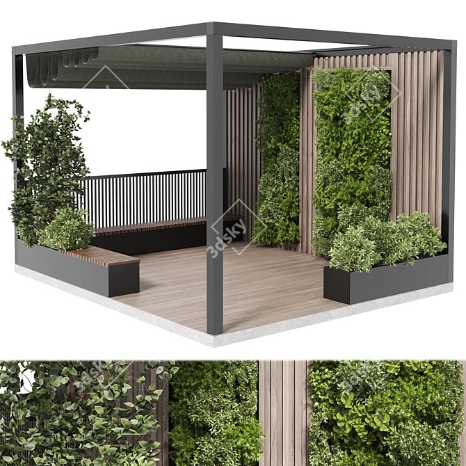 Pergola Roof Garden Landscape Furniture 3D model image 1