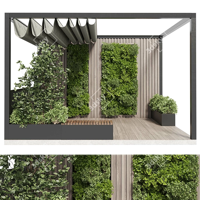 Pergola Roof Garden Landscape Furniture 3D model image 2