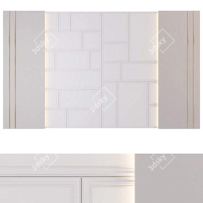 Modern 3D Wall Decor Panel 3D model image 1