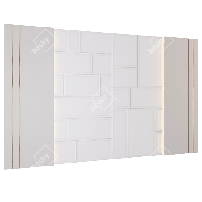 Modern 3D Wall Decor Panel 3D model image 4