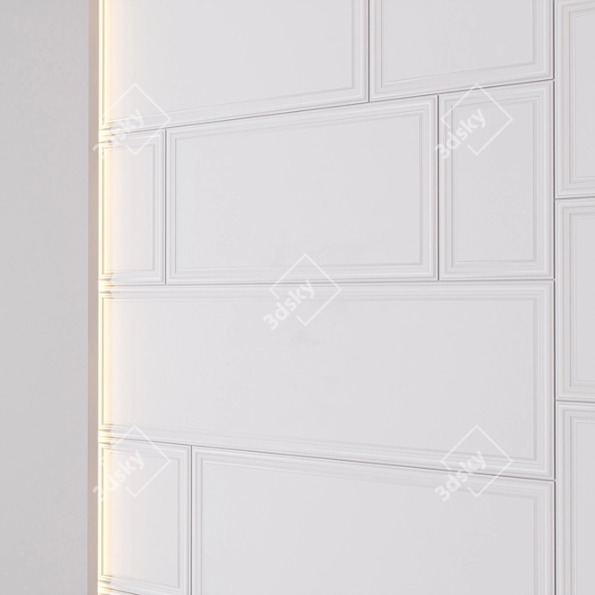 Modern 3D Wall Decor Panel 3D model image 5