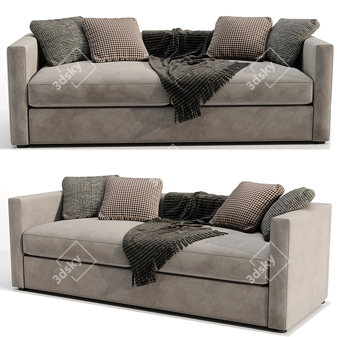 Two Seater Jesse Chaise Sofa 3D model image 2