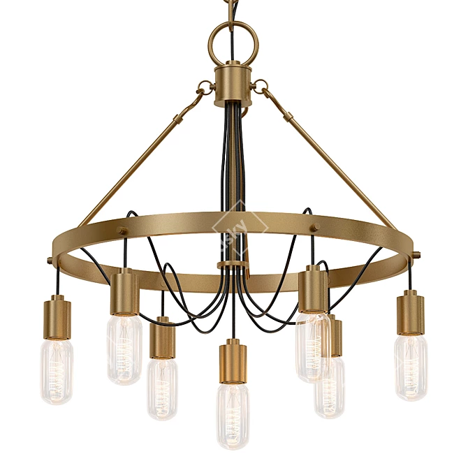 Modern Elegance: Felix String Chandelier 3D model image 1