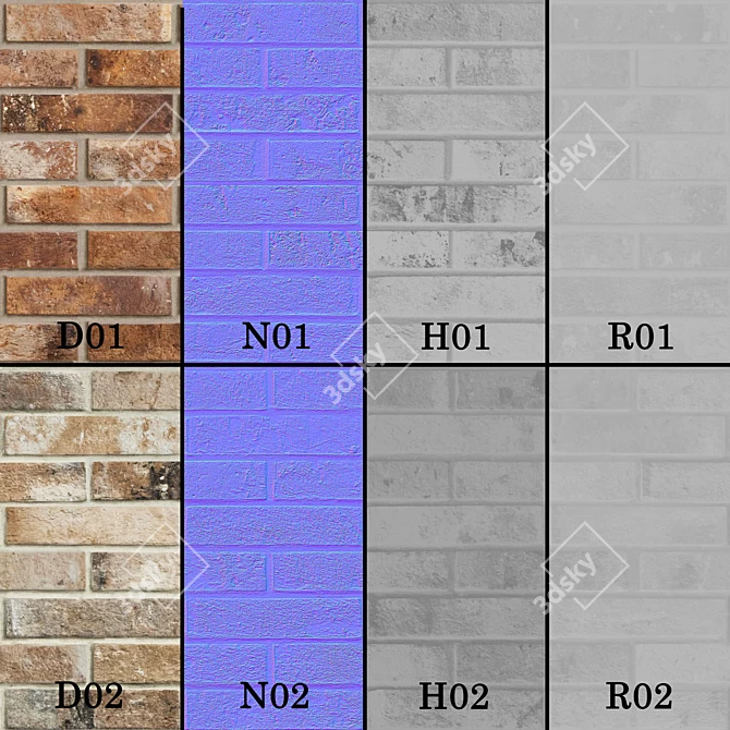 PBR Brick Texture Collection 3D model image 6