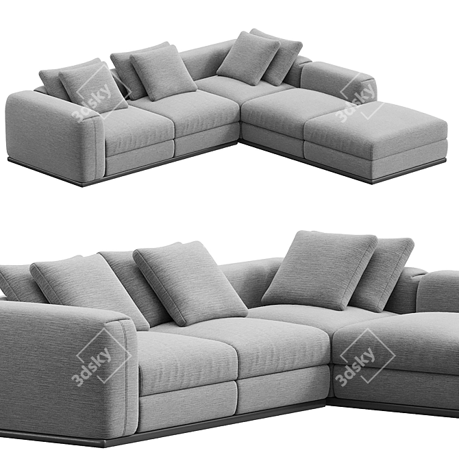 Luxurious Flexform Asolo Sofa Set 3D model image 1