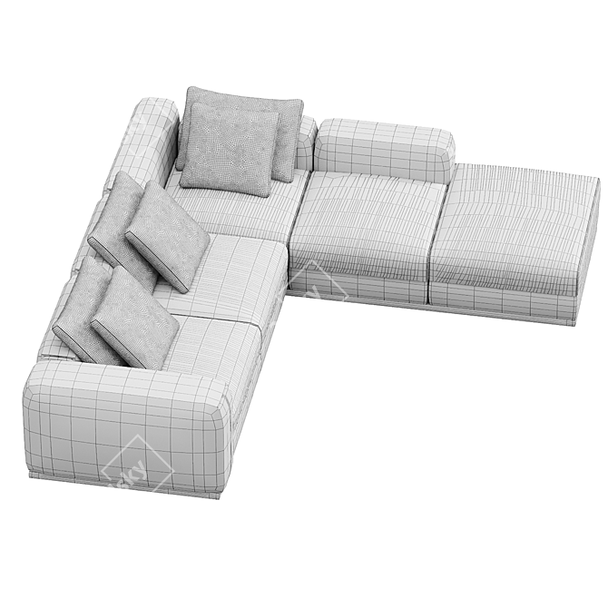 Luxurious Flexform Asolo Sofa Set 3D model image 3