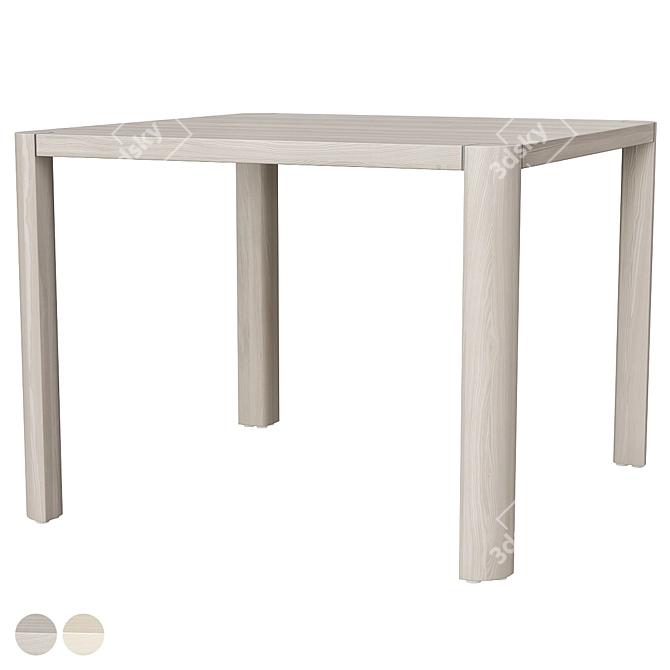 Solid Wood Thonet Dining Table 3D model image 2