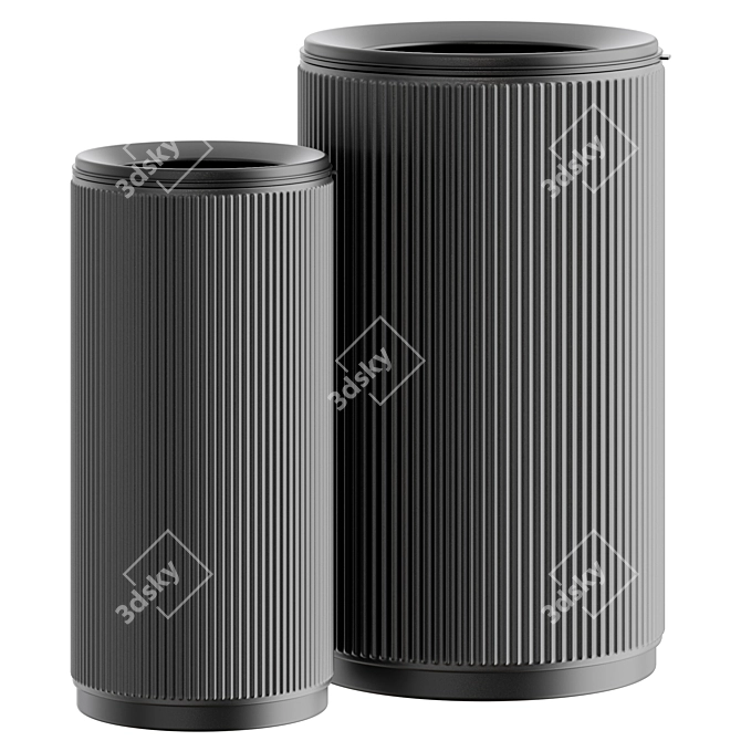 Modern Stainless Steel Bin 3D model image 1