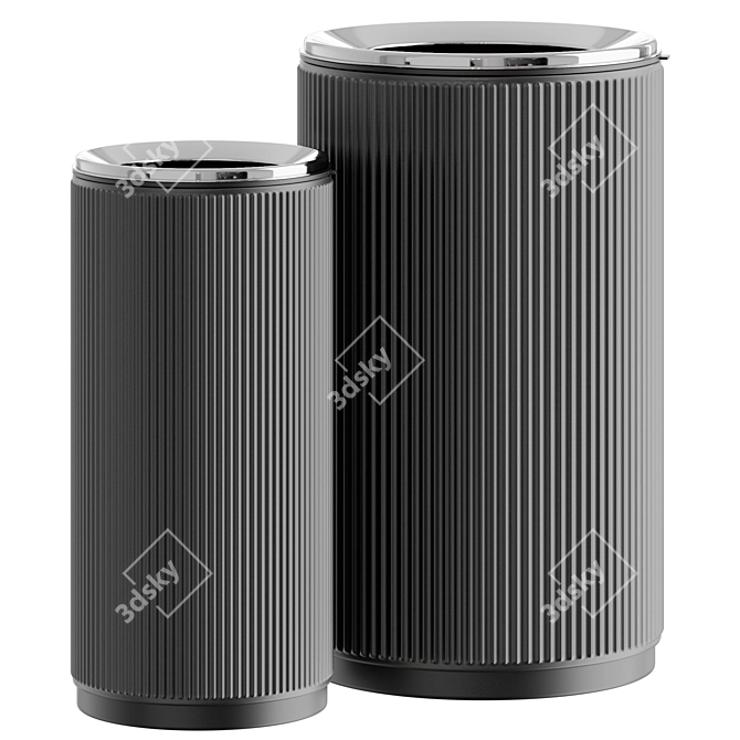 Modern Stainless Steel Bin 3D model image 2