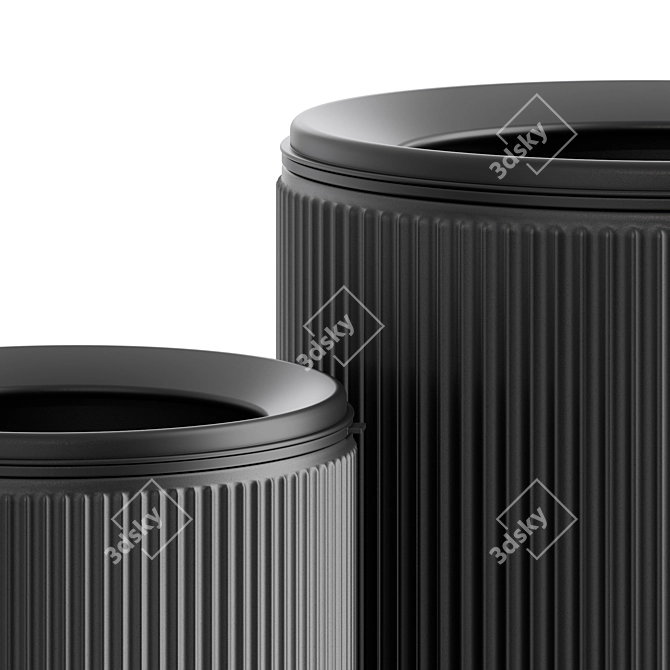 Modern Stainless Steel Bin 3D model image 3