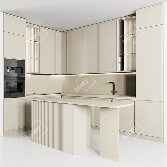 Modern Modular Kitchen Pack 3D model image 1