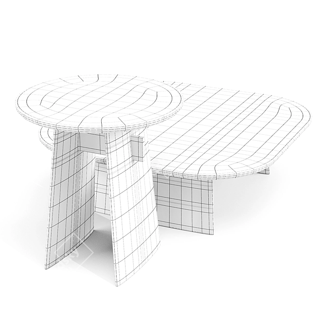 Natuzzi Adam Coffee Side Table 3D model image 3