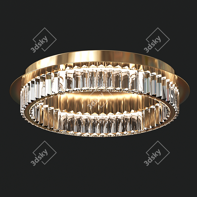 Rectangular Crystal LED Chandelier 3D model image 1