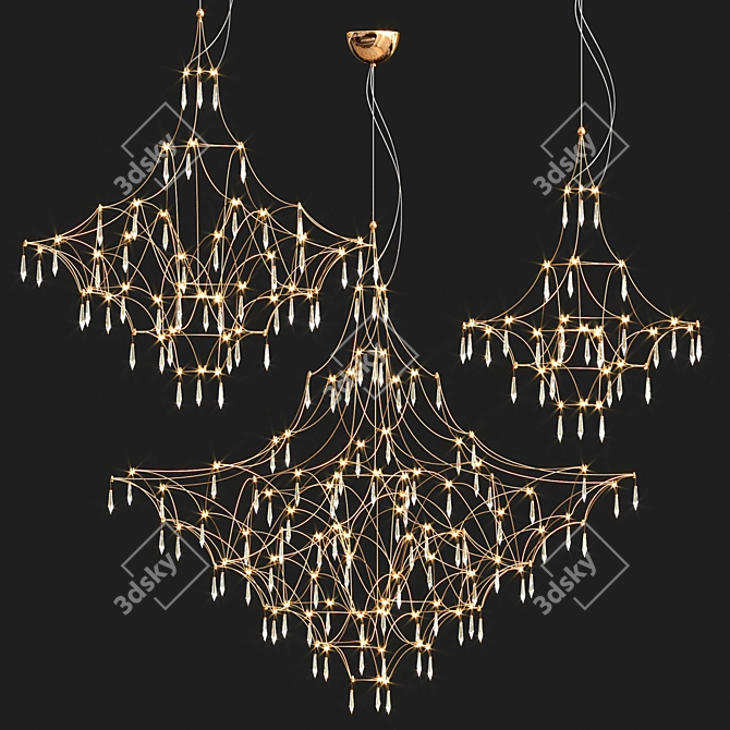 Luxury Quasar Mira Pendant Light 3D model image 1