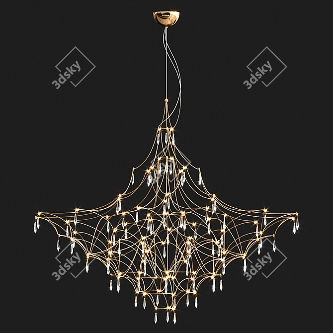 Luxury Quasar Mira Pendant Light 3D model image 3