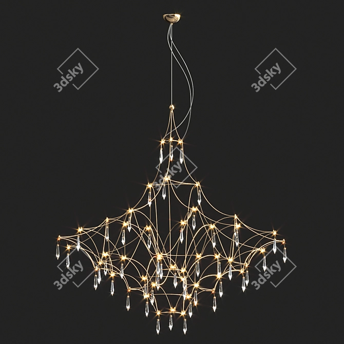 Luxury Quasar Mira Pendant Light 3D model image 4