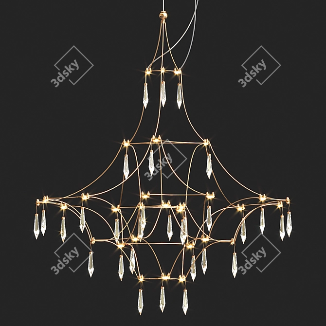 Luxury Quasar Mira Pendant Light 3D model image 5