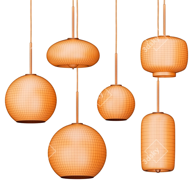 Modern Pendant Lamp, Vray Design 3D model image 2