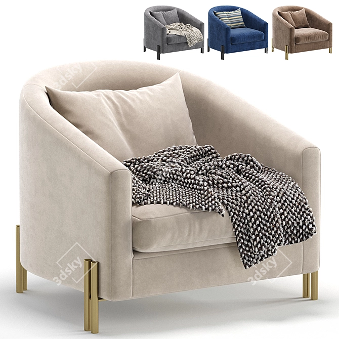 Modern Armchair SAN JOSE Revamp 3D model image 1