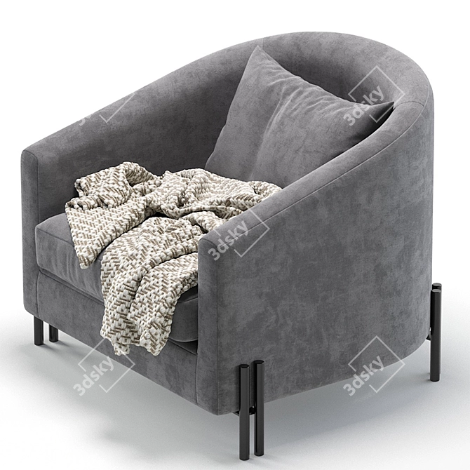 Modern Armchair SAN JOSE Revamp 3D model image 2