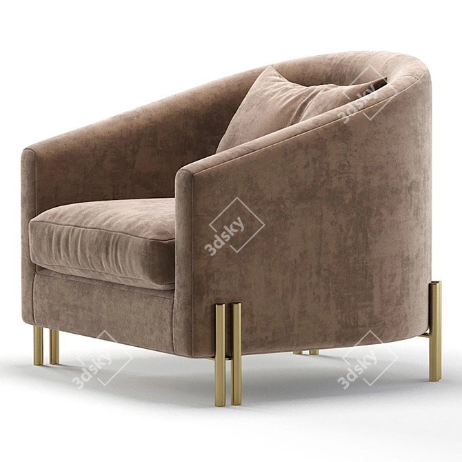 Modern Armchair SAN JOSE Revamp 3D model image 4