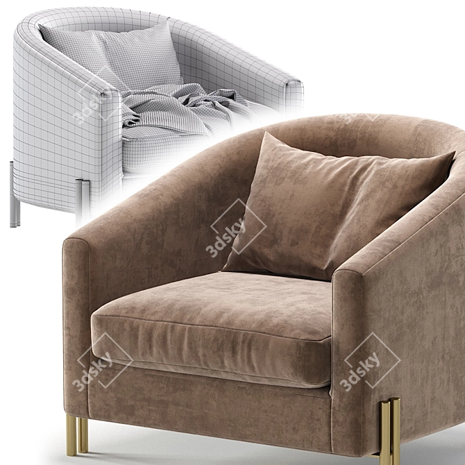 Modern Armchair SAN JOSE Revamp 3D model image 7