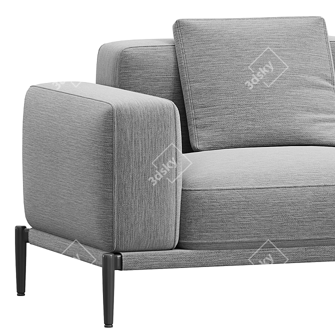 Elegant Romeo Compact 264F3 Sofa 3D model image 3