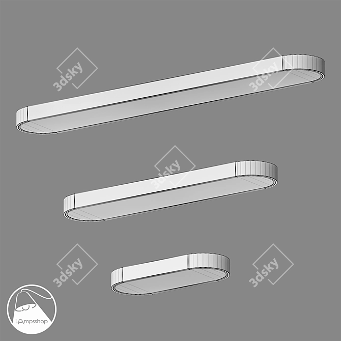 Sleek Modern Ceiling Lamp Set 3D model image 2