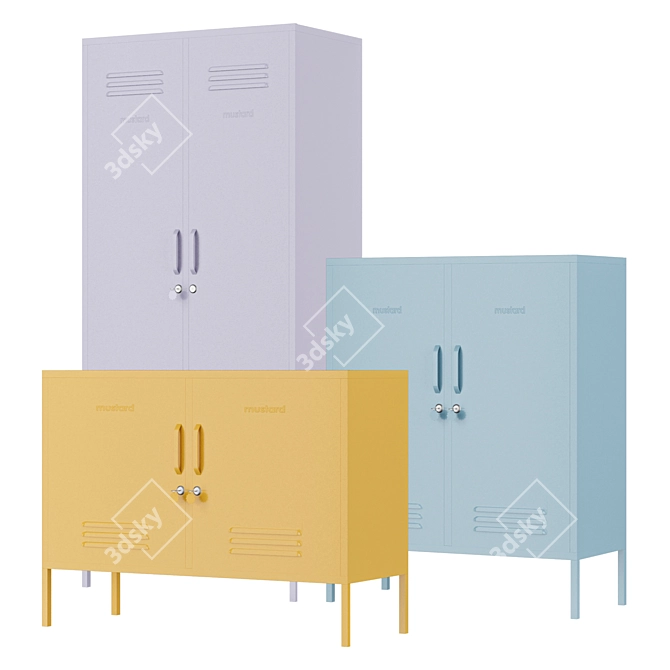 Stylish and Versatile Mustard Made Lockers 3D model image 1