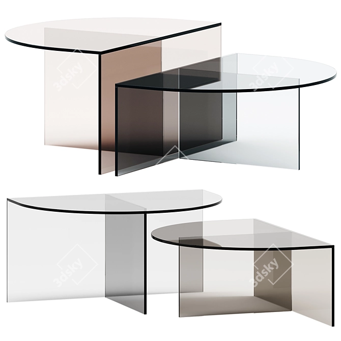 Elegant Botero Glass Coffee Table 3D model image 1