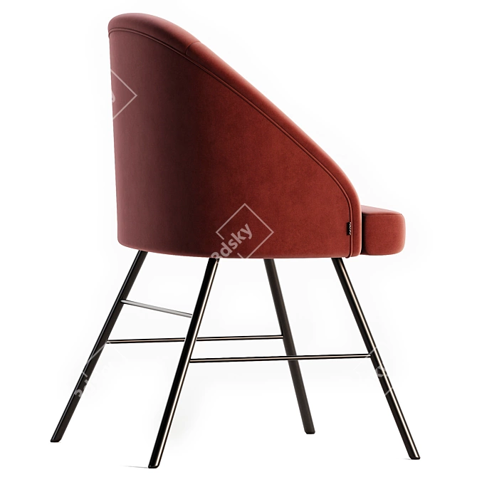 Modern Fabric Armchair MONRO 3D model image 3