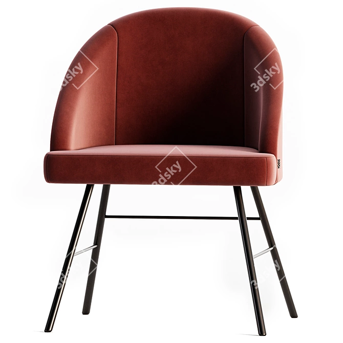 Modern Fabric Armchair MONRO 3D model image 5