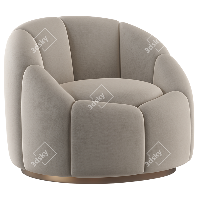 Modern Swivel Chair "Inger 3D model image 2