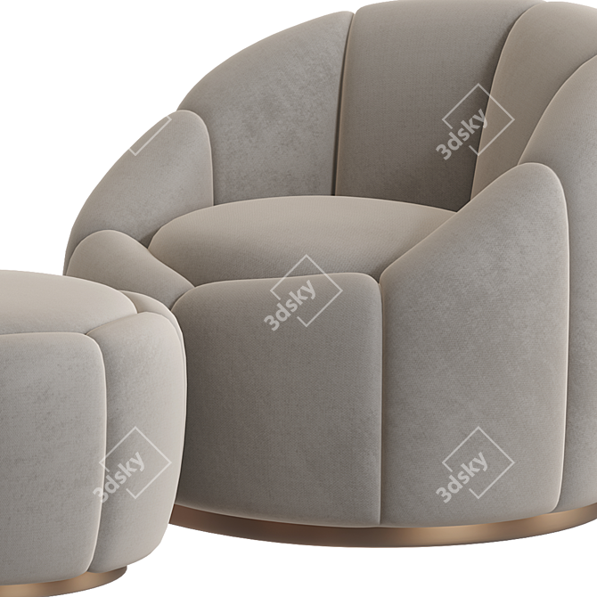 Modern Swivel Chair "Inger 3D model image 4