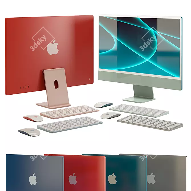 Apple iMac 4-Color Turbo Smooth 3D model image 1