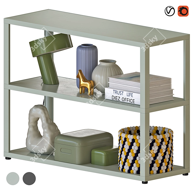 Minimalist Design Bookshelf 3D Model 3D model image 1