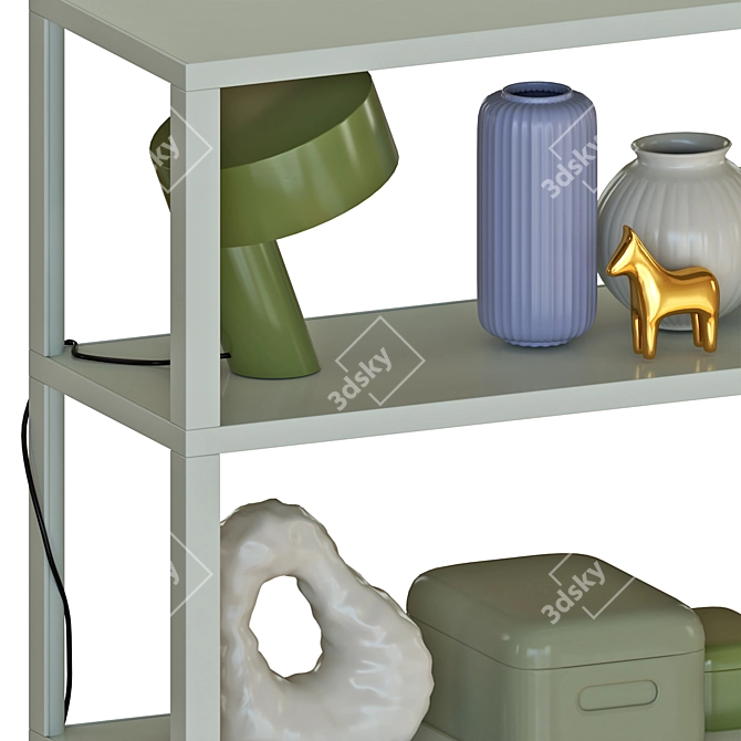 Minimalist Design Bookshelf 3D Model 3D model image 2