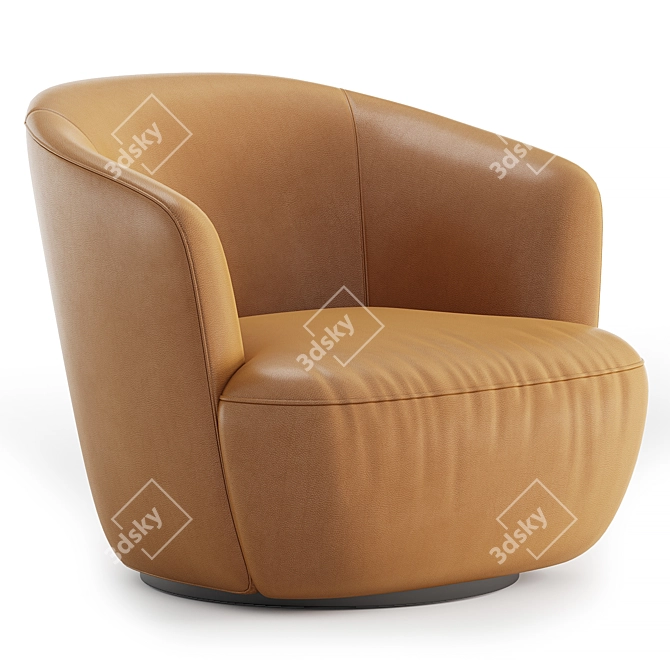 Sleek Ishino Armchair by Walter Knoll 3D model image 2