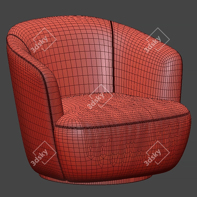 Sleek Ishino Armchair by Walter Knoll 3D model image 4