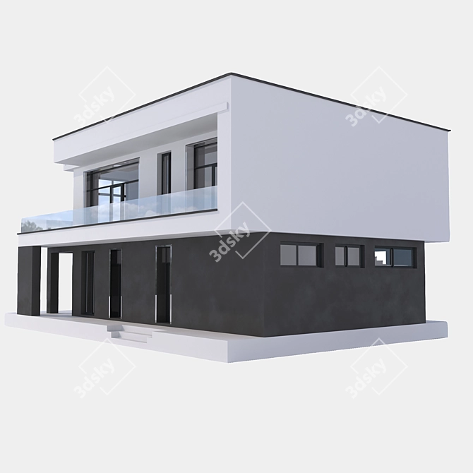 Stylish Contemporary Living Space 3D model image 3