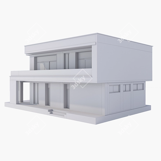 Stylish Contemporary Living Space 3D model image 6