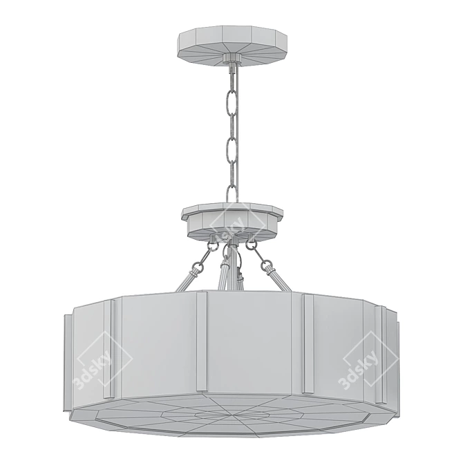 Industrial Drum Chandelier 3D model image 2