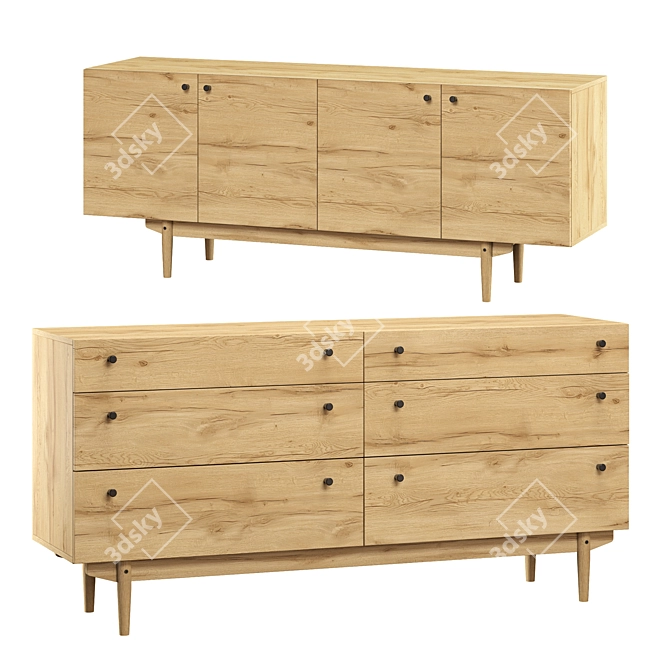  Orland Wood Furniture Collection 3D model image 2