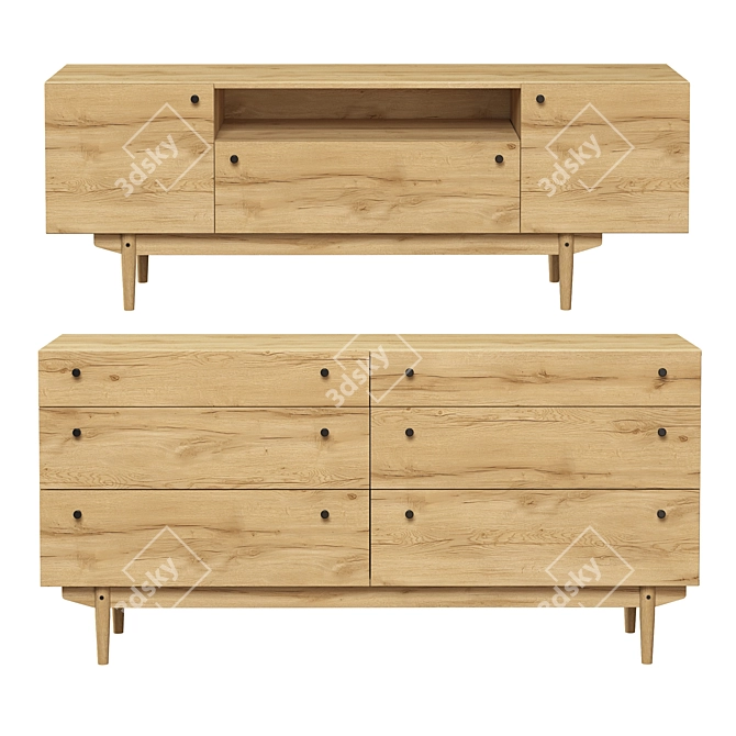  Orland Wood Furniture Collection 3D model image 3