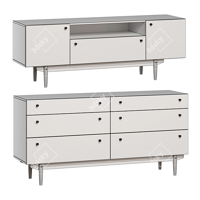  Orland Wood Furniture Collection 3D model image 4