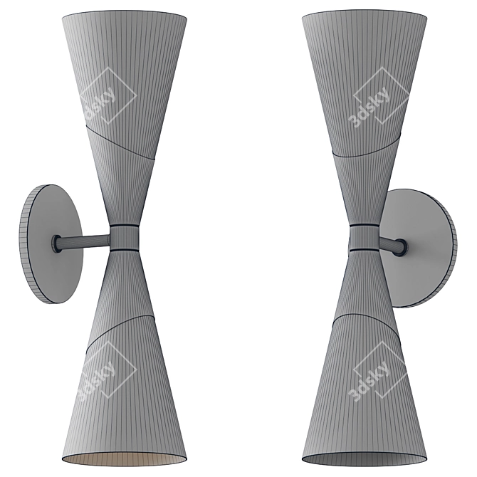 Modern Double Sconce Lighting Solution 3D model image 2