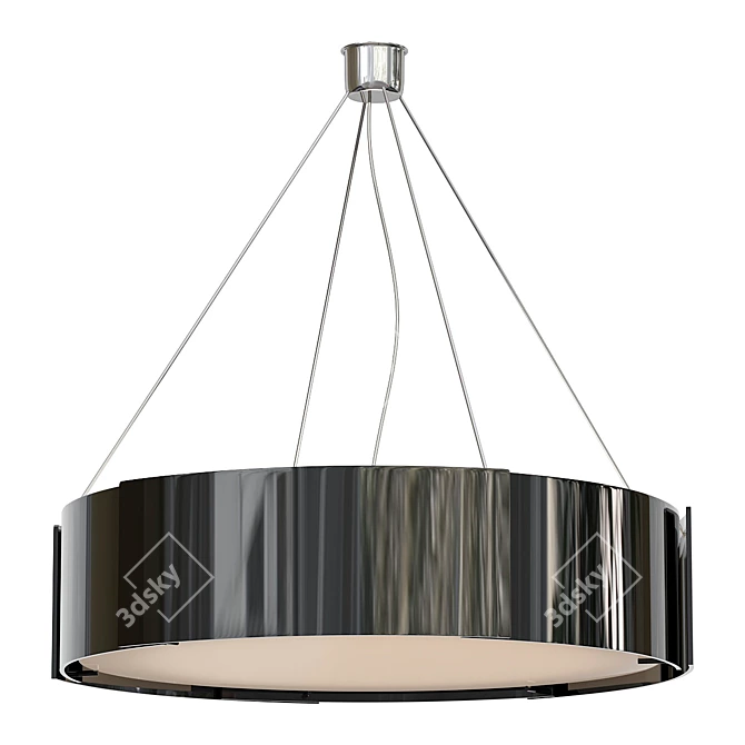 Modern Black Nickel Chandelier 3D model image 1