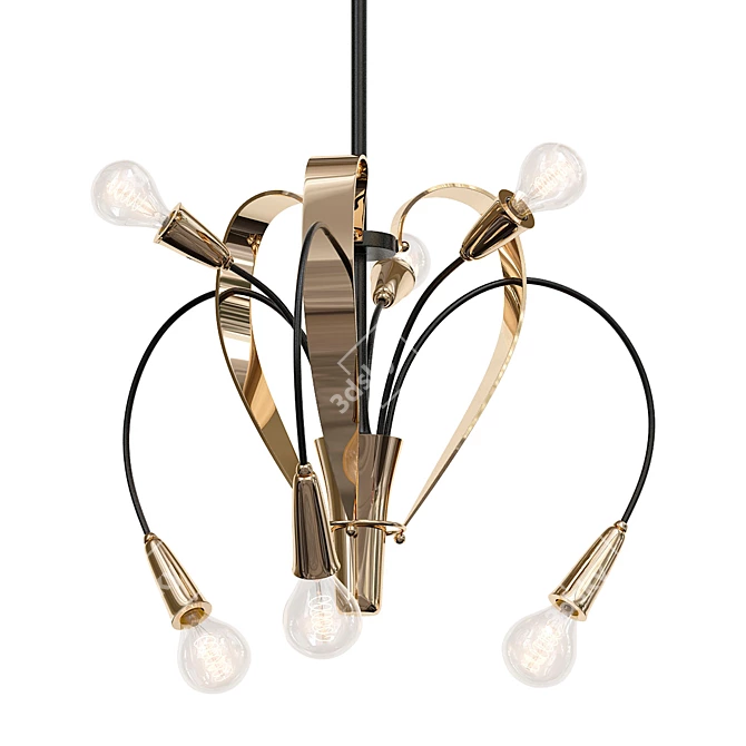 Mid-Century French Pendant Chandelier 3D model image 1